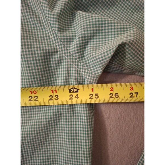 LL Bean Dress Shirt Mens L Tall Green Check Traditional Fit Wrinke Resistant - Picture 6 of 6
